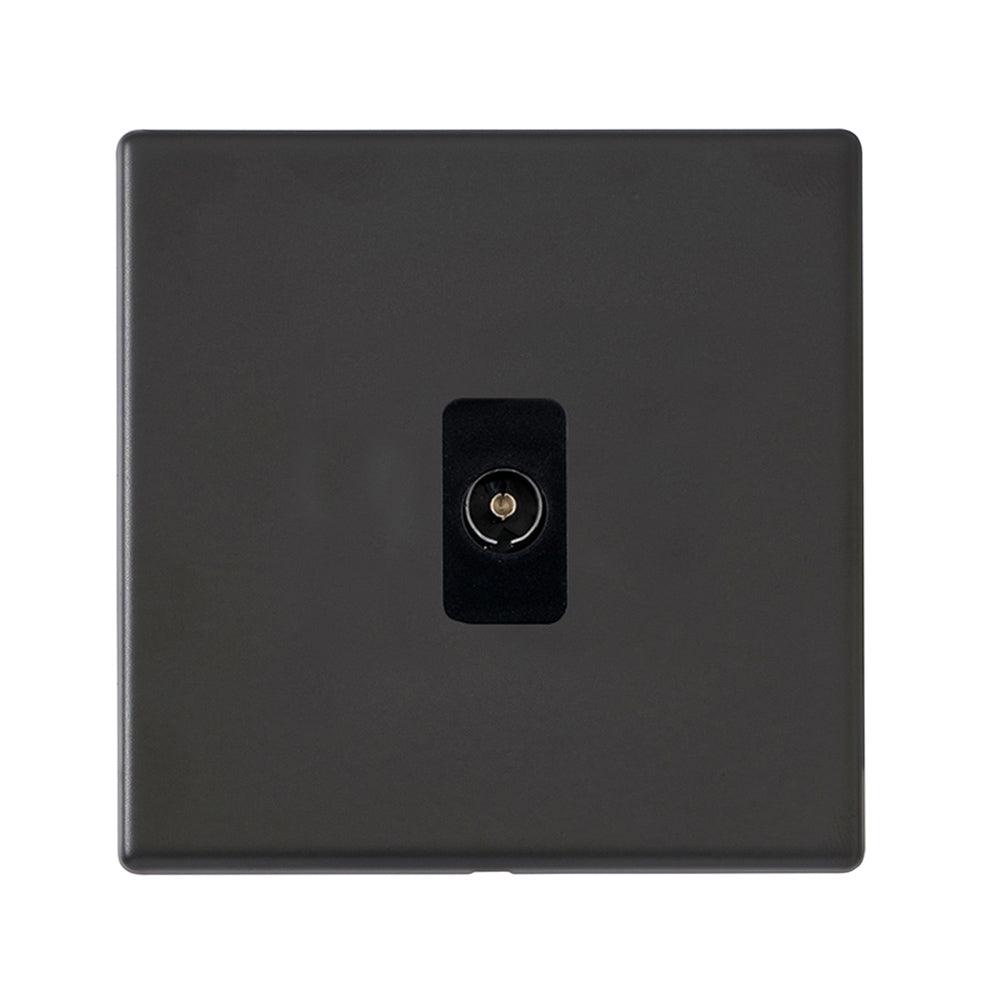 Hamilton Hartland G2 Matt Black Isolated TV Socket