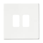 Hamilton Hartland G2 Matt White 2 Gang Grid Plate