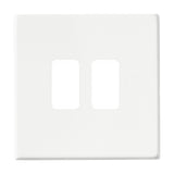 Hamilton Hartland G2 Matt White 2 Gang Grid Plate