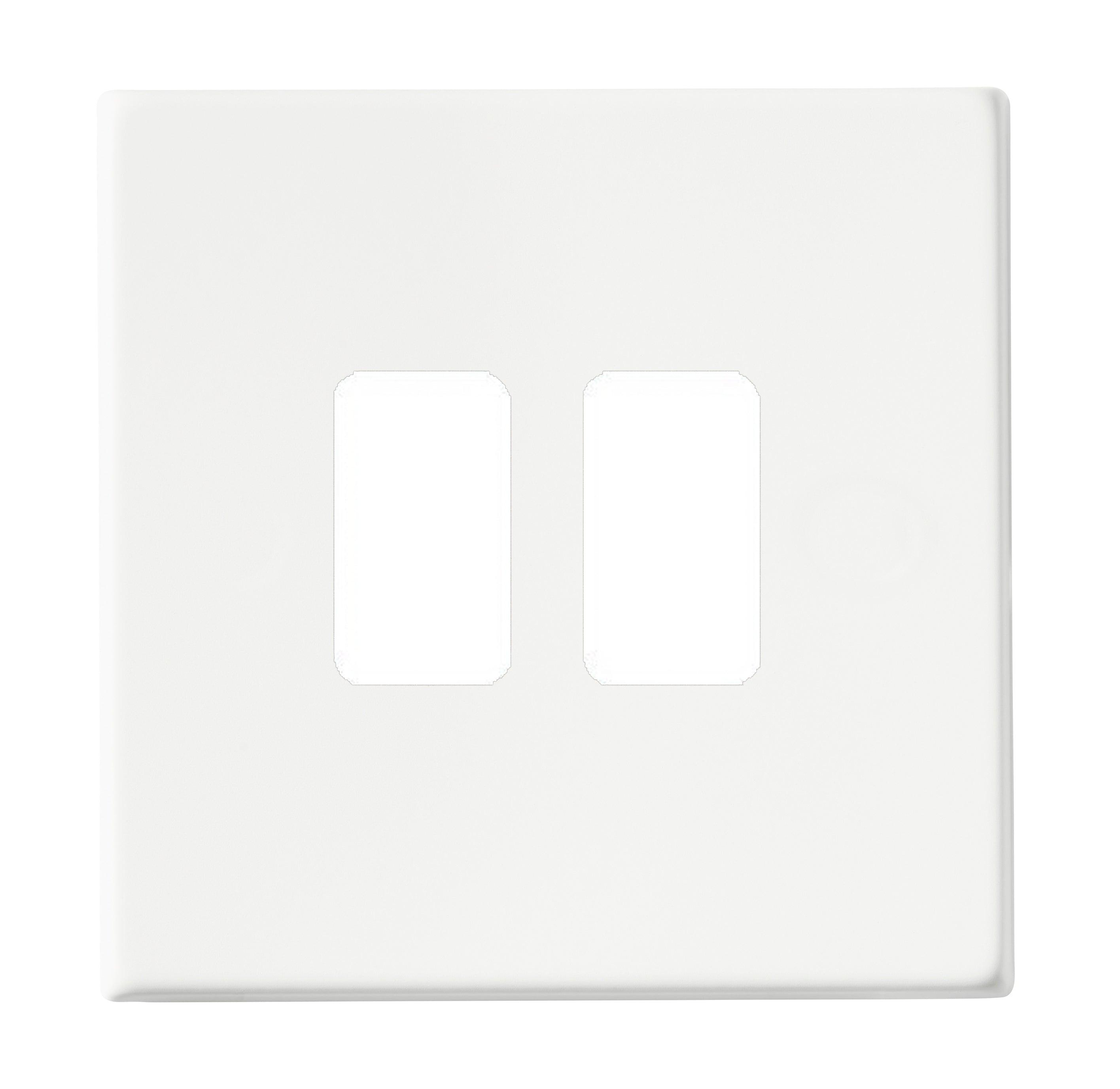 Hamilton Hartland G2 Matt White 2 Gang Grid Plate