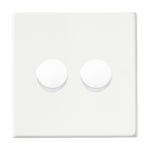 Hamilton Hartland G2 Matt White 2 Gang 100w 2 Way LED Dimmer