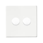 Hamilton Hartland G2 Matt White 2 Gang 100w 2 Way LED Dimmer