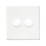 Hamilton Hartland G2 Matt White 2 Gang 100w 2 Way LED Dimmer