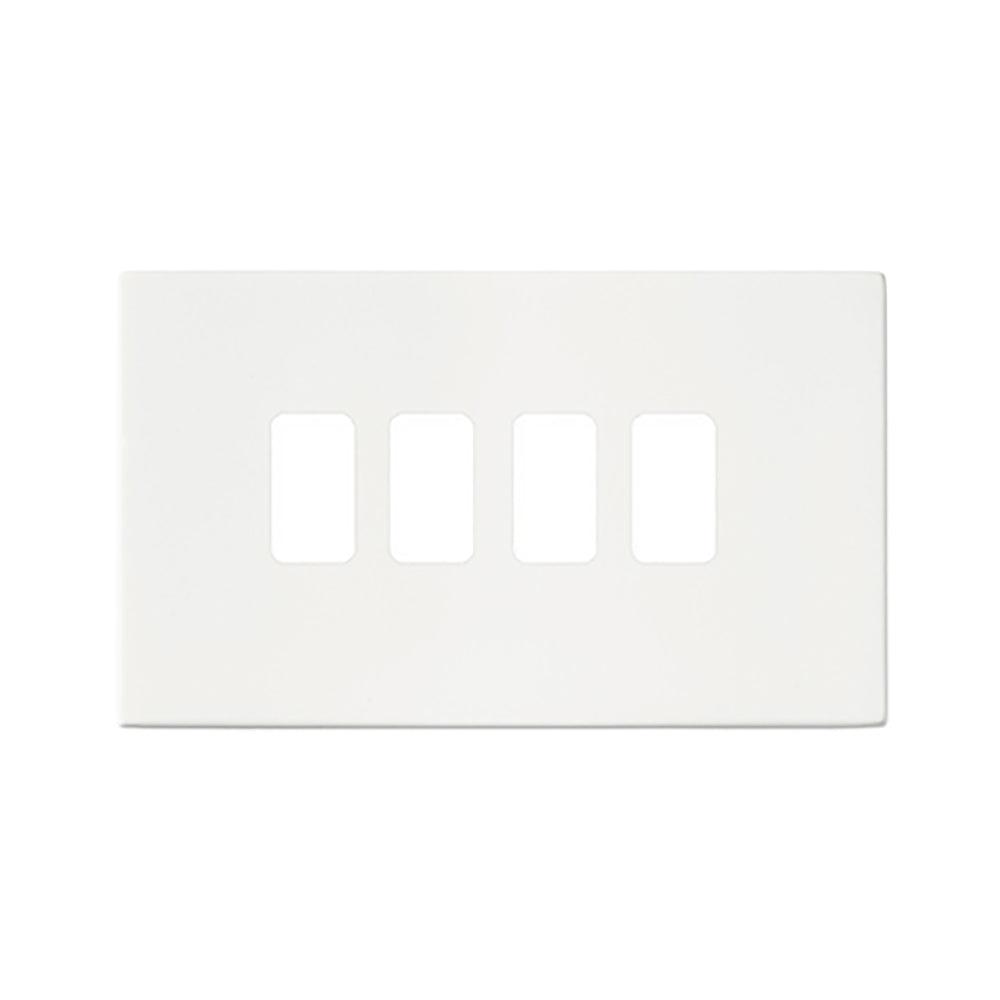 Hamilton Hartland G2 Matt White 4 Gang Grid Plate