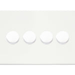 Hamilton Hartland G2 Matt White 4 Gang 100w 2 Way LED Dimmer