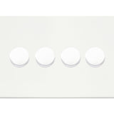 Hamilton Hartland G2 Matt White 4 Gang 100w 2 Way LED Dimmer