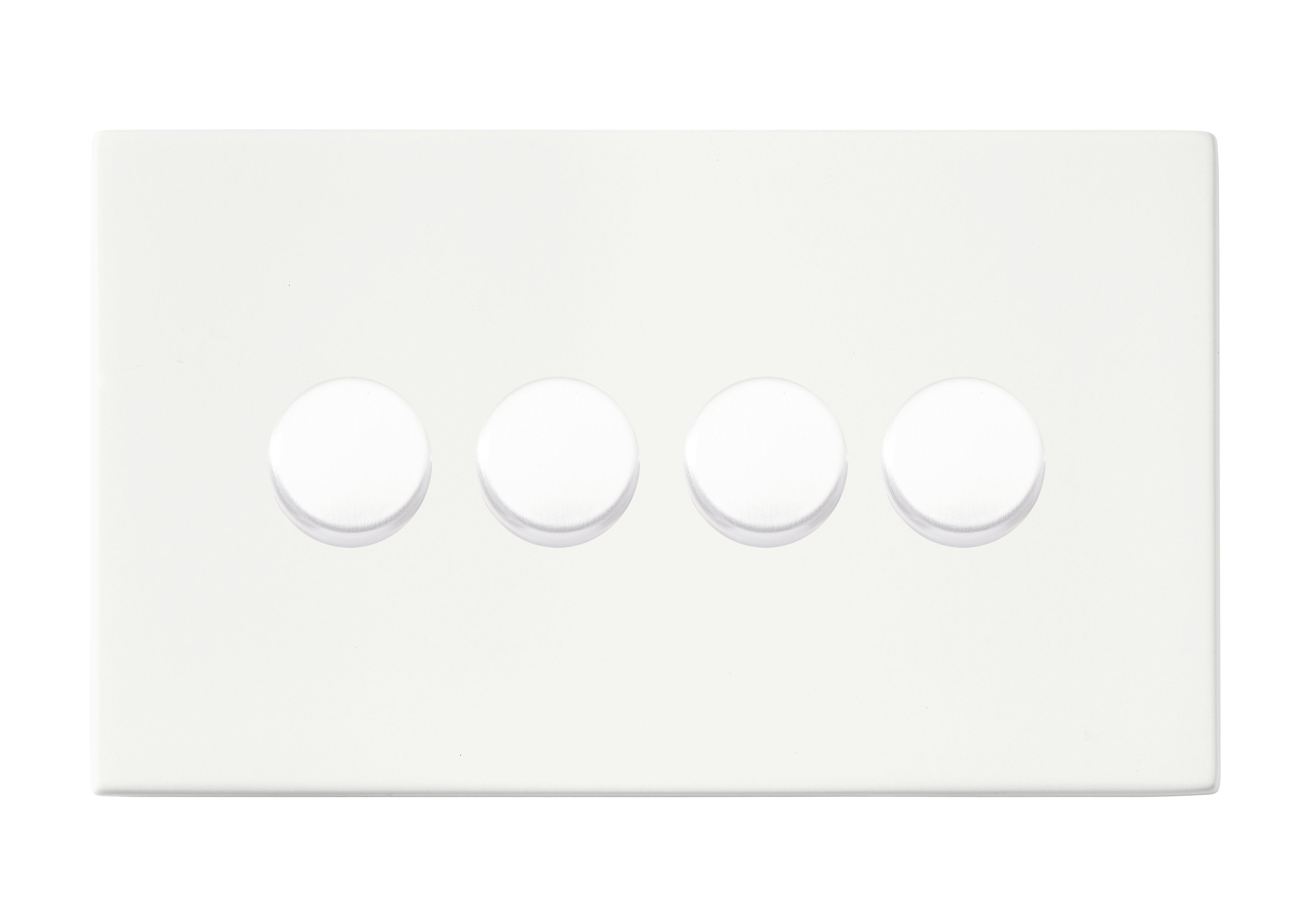 Hamilton Hartland G2 Matt White 4 Gang 100w 2 Way LED Dimmer