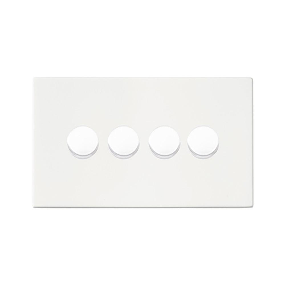 Hamilton Hartland G2 Matt White 4 Gang 100w 2 Way LED Dimmer