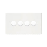 Hamilton Hartland G2 Matt White 4 Gang 100w 2 Way LED Dimmer