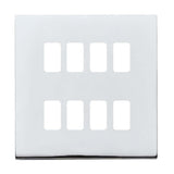 Hamilton 7G2MW8GFP G2 Matt White 8 Gang grid-fix face plate (face plate only)