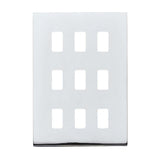 Hamilton 7G2MW9GFP G2 Matt White 9 Gang grid-fix face plate (face plate only)