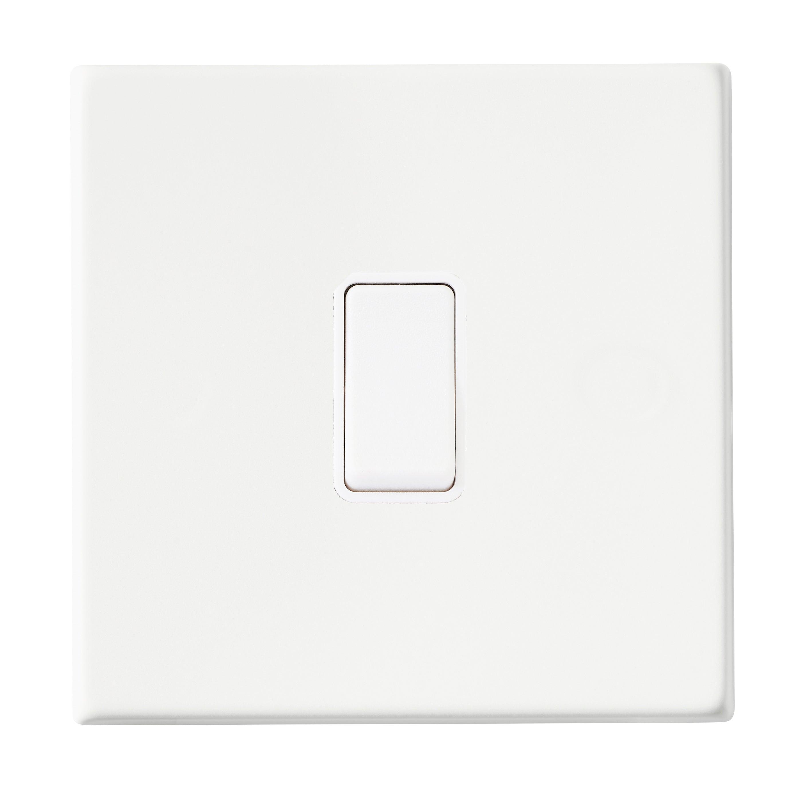 Hamilton Hartland G2 Matt White 10a 1 Gang Light Switch