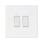 Hamilton Hartland G2 Matt White 10a 2 Gang Light Switch