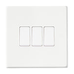 Hamilton Hartland G2 Matt White 10a 3 Gang Light Switch