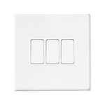 Hamilton Hartland G2 Matt White 10a 3 Gang Light Switch