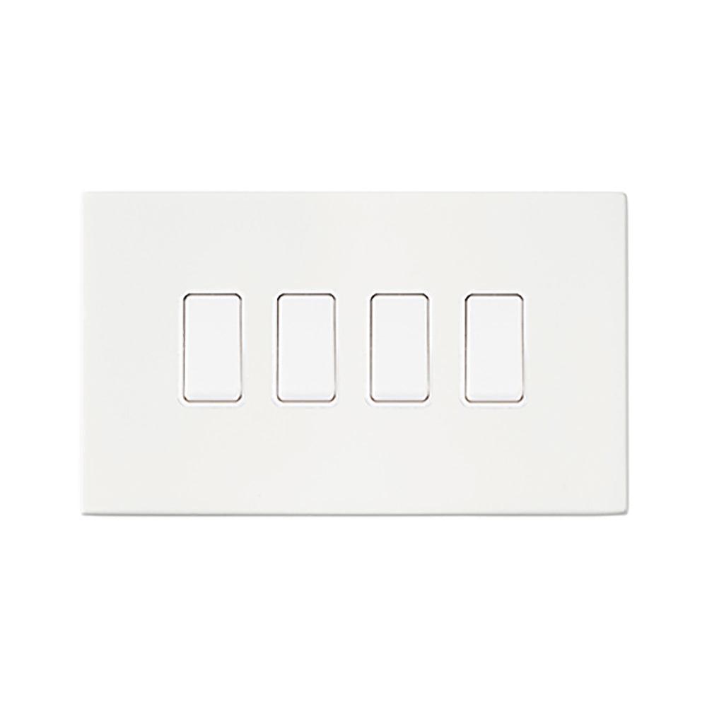 Hamilton Hartland G2 Matt White 10a 4 Gang Light Switch