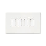 Hamilton Hartland G2 Matt White 10a 4 Gang Light Switch