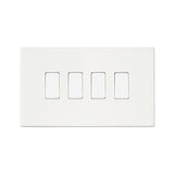 Hamilton Hartland G2 Matt White 10a 4 Gang Light Switch