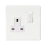 Hamilton Hartland G2 Matt White 13a Single Socket