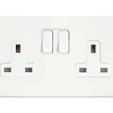 Hamilton Hartland G2 Matt White 13a Double Socket