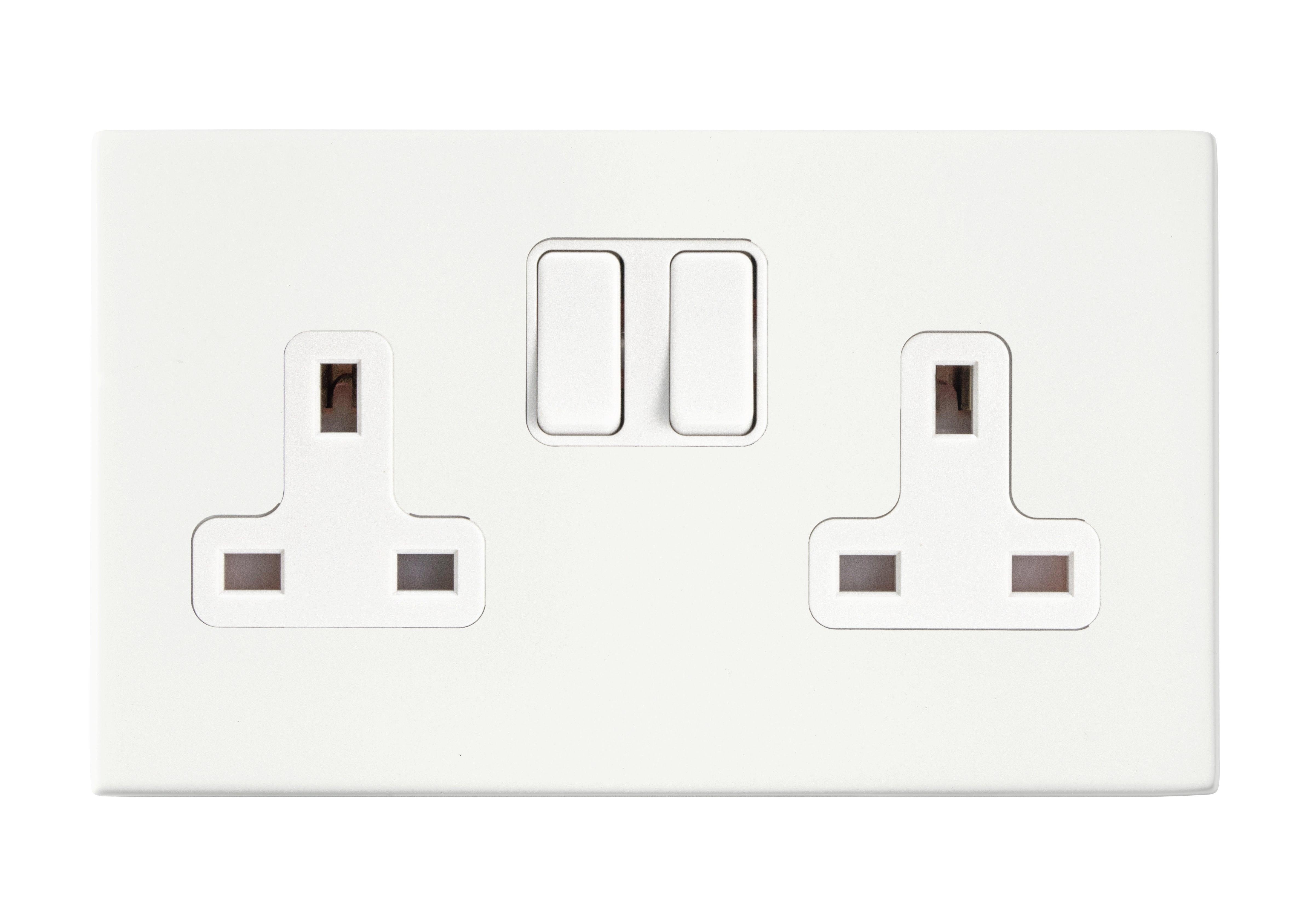 Hamilton Hartland G2 Matt White 13a Double Socket