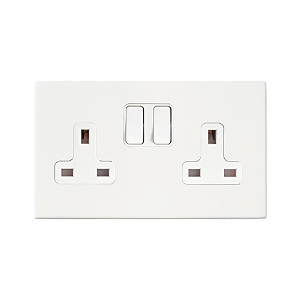 Hamilton Hartland G2 Matt White 13a Double Socket