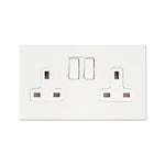 Hamilton Hartland G2 Matt White 13a Double Socket