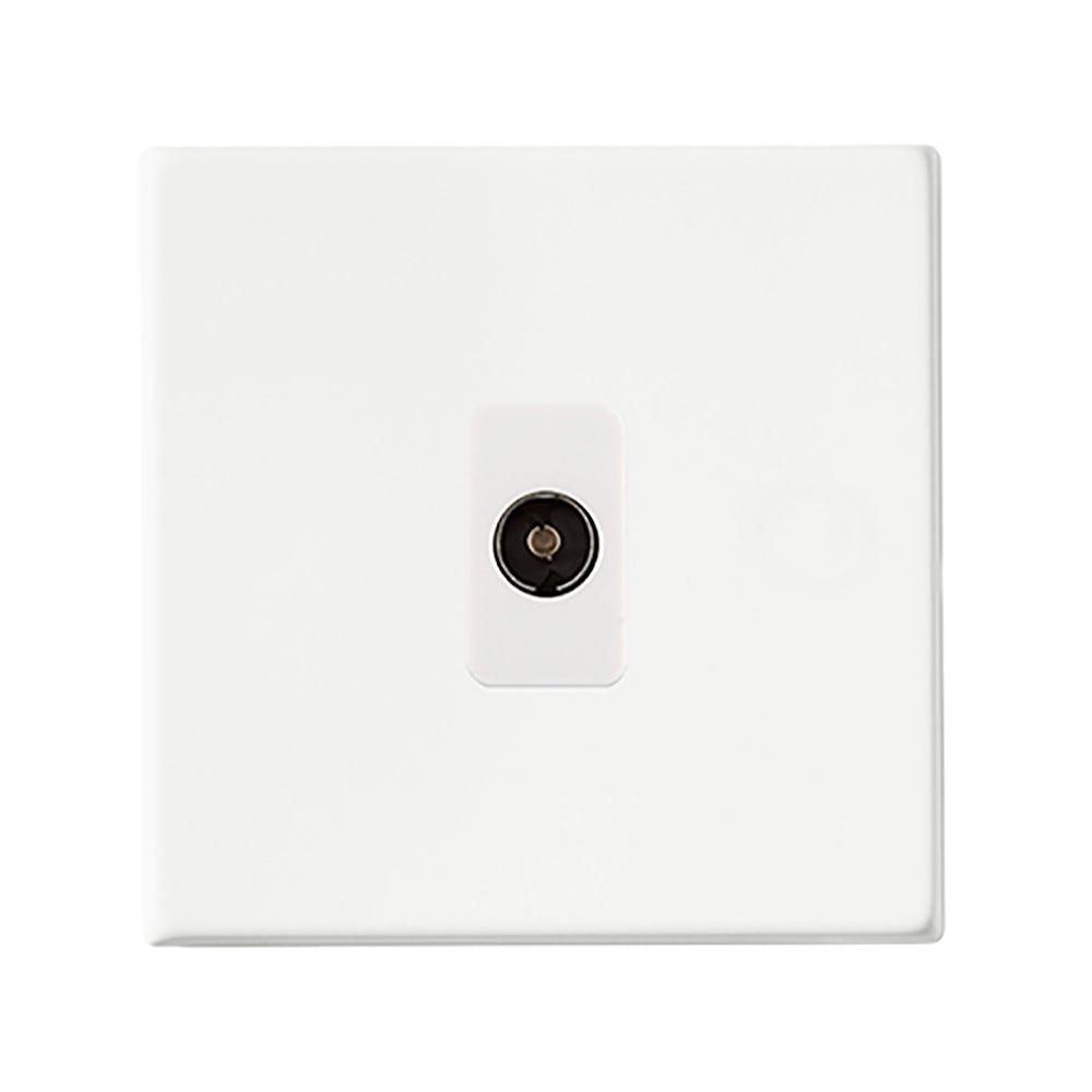 Hamilton Hartland G2 Matt White Isolated TV Socket