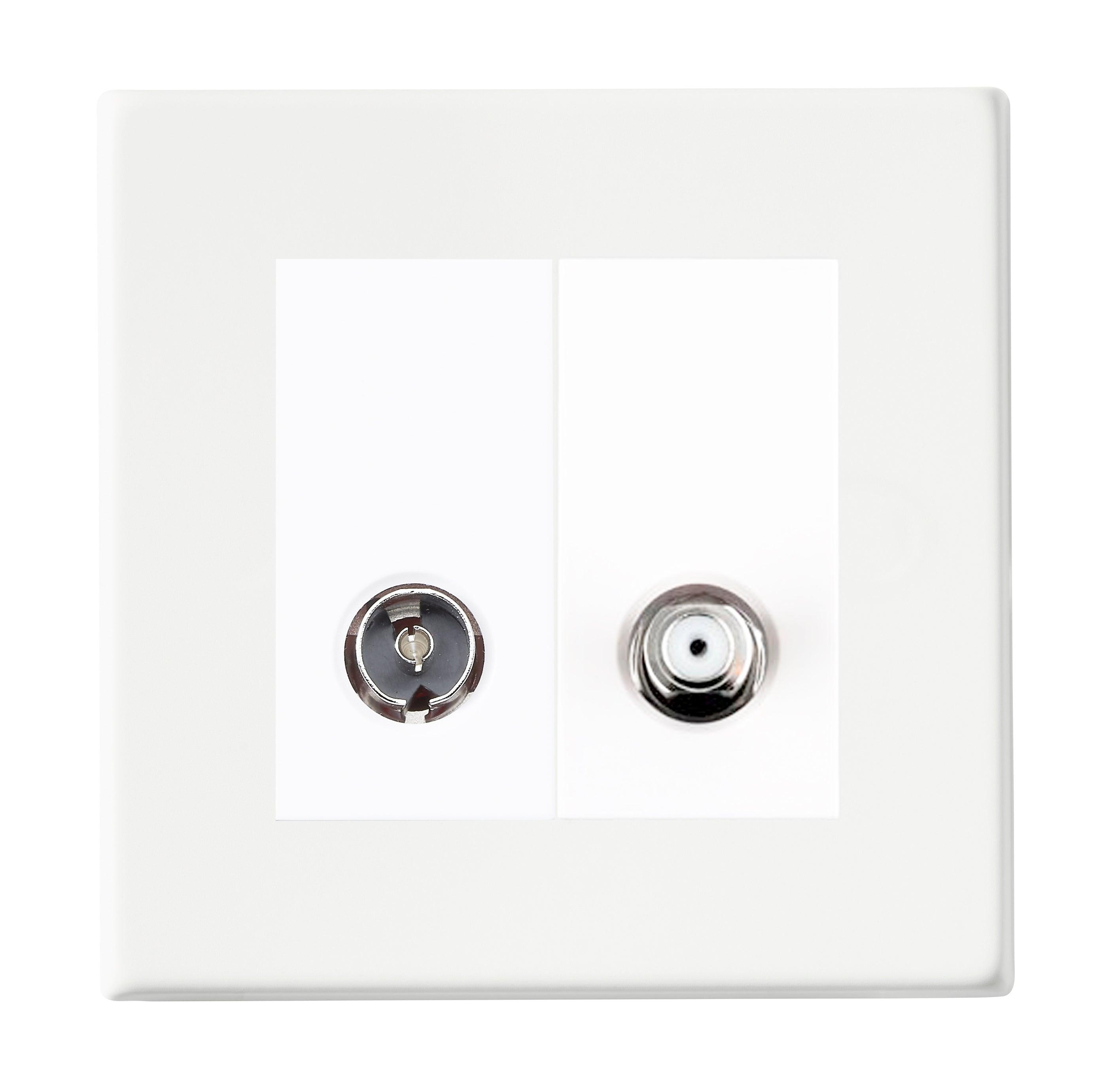 Hamilton Hartland G2 Matt White TV & Satellite Socket