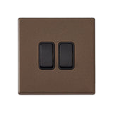 Hamilton 7G2RBR22BL-B G2 Richmond Bronze 10A double 2 way light switch