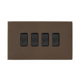 Hamilton 7G2RBR24BL-B G2 Richmond Bronze 10A quadruple 2 way light switch