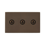 Hamilton 7G2RBT23 G2 Richmond Bronze 20A triple toggle light switch 2 way