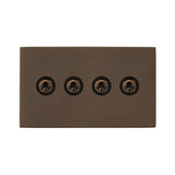 Hamilton 7G2RBT24 G2 Richmond Bronze 20A quadruple toggle light switch 2 way