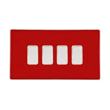 Hamilton 7RCR24WH-W CFX Gloss Red Light Switch 4 Gang 2 Way 10a