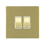 Hamilton 82CR22SB-W CFX Satin Brass 10A double 2 way light switch