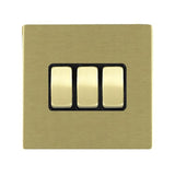 Hamilton 82CR23SB-B CFX Satin Brass 10A triple 2 way light switch