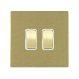 Hamilton 82CR32SB-W CFX Satin Brass 10A double intermediate light switch