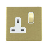 Hamilton 82CSS1SB-B CFX Satin Brass 13A single switched socket