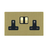 Hamilton 82CSS2SB-B CFX Satin Brass 13A double switched socket