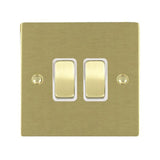 Hamilton 82R22SB-W Satin Brass 10A double 2 way light switch