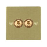 Hamilton 82T22 Satin Brass 20A double toggle light switch 2 way