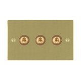 Hamilton 82T23 Satin Brass 20A triple toggle light switch 2 way