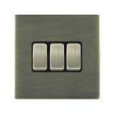 Hamilton 89CR23AB-B CFX Antique Brass 10A triple 2 way light switch