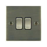 Hamilton 89R22AB-B Antique Brass 10A double 2 way light switch