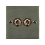 Hamilton 89T22 Antique Brass 20A double toggle light switch 2 way