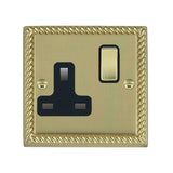 Hamilton 90SS1PB-B Polished Brass Switched Socket 1 Gang 13A