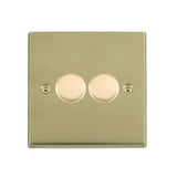 Hamilton 922X40 Polished Brass Dimmer Switch 2 Gang 400W