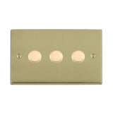 Hamilton 923X40 Polished Brass Dimmer Switch 3 Gang 400W