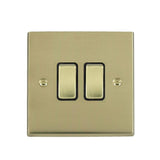 Hamilton 92R22PB-B Polished Brass Switch 2 Gang 10A