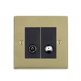 Hamilton 92TVSATB Polished Brass TV/Satellite Socket 1 Gang